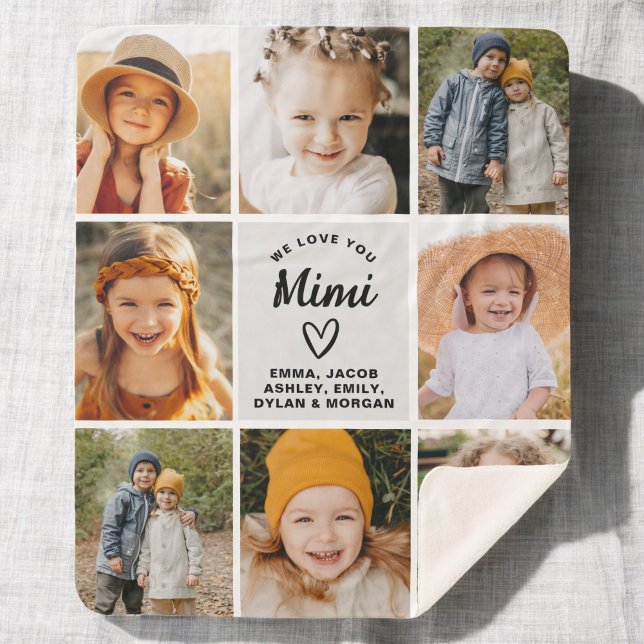 Couverture Sherpa Mimi We Lots Hearts Modern Photo Collage (Créateur téléchargé)