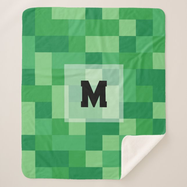 Couverture Sherpa Minecraft Monogram Sherpa Blanket (Devant)