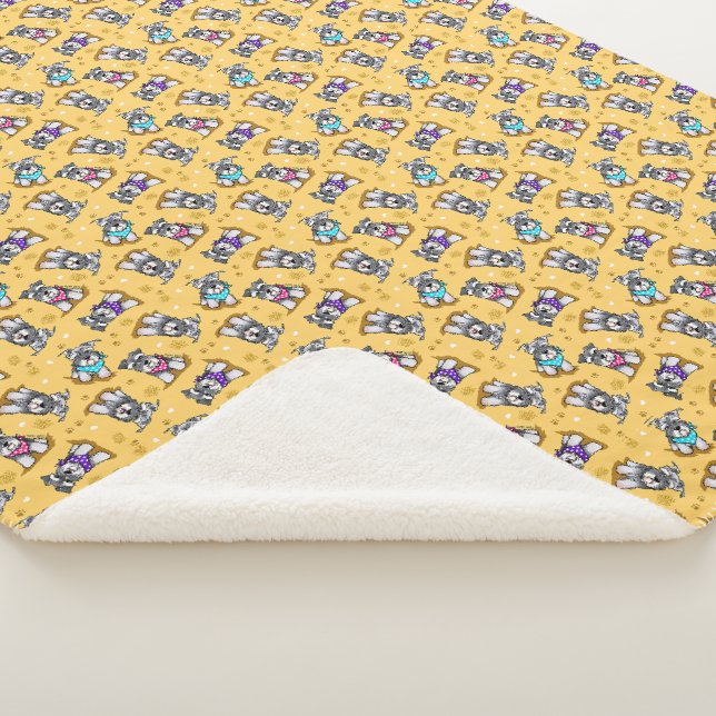 Couverture Sherpa Mini Schnauzer Sunshine KiniArt Sherpa Blanket (3/4)