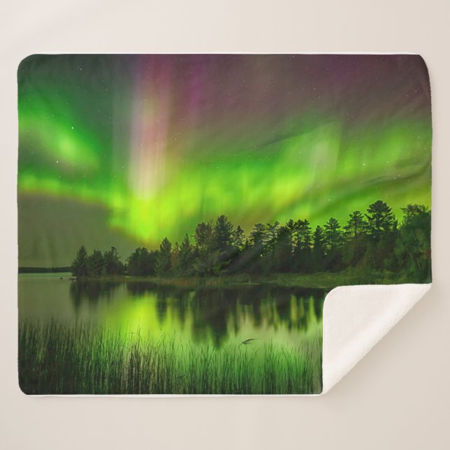 Couverture Sherpa Minnesota Aurora Borealis (Devant (Horizontal))