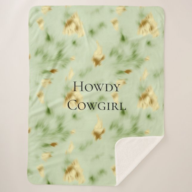 Couverture Sherpa Mint Green Gold Cowhide (Devant)