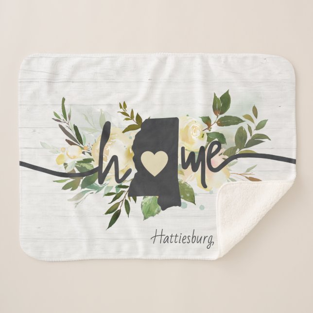 Couverture Sherpa Mississippi État Personnalisé Accueil Ville Rustiq (Devant (Horizontal))