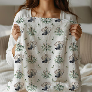 Couverture Sherpa Mistletoe Silver Bells Noël