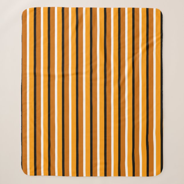 Couverture Sherpa Modèle de bande orange brun (Devant)