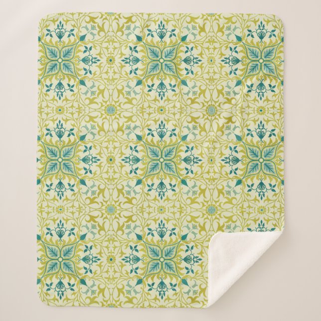 Couverture Sherpa Modèle de plafond vert citron sans couture de Will (Devant)