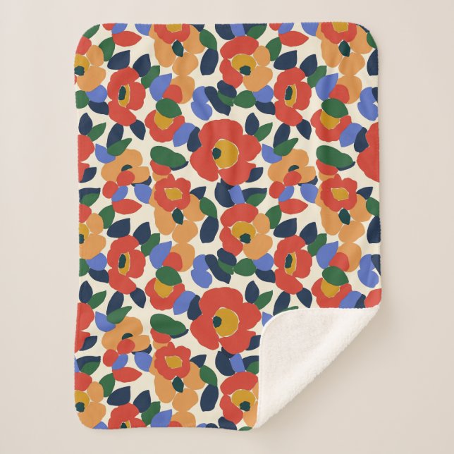Couverture Sherpa Modèle floral Abstrait en gras (Devant)