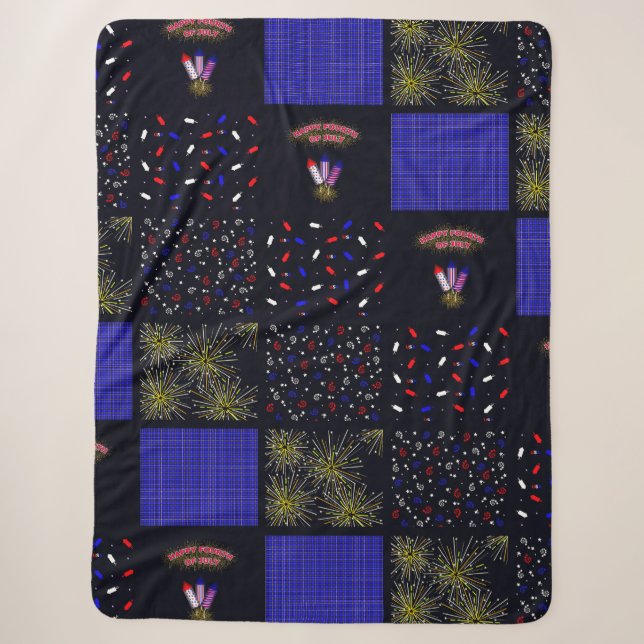 Couverture Sherpa Modèle patchwork du 4 juillet - 4 juillet (Devant)