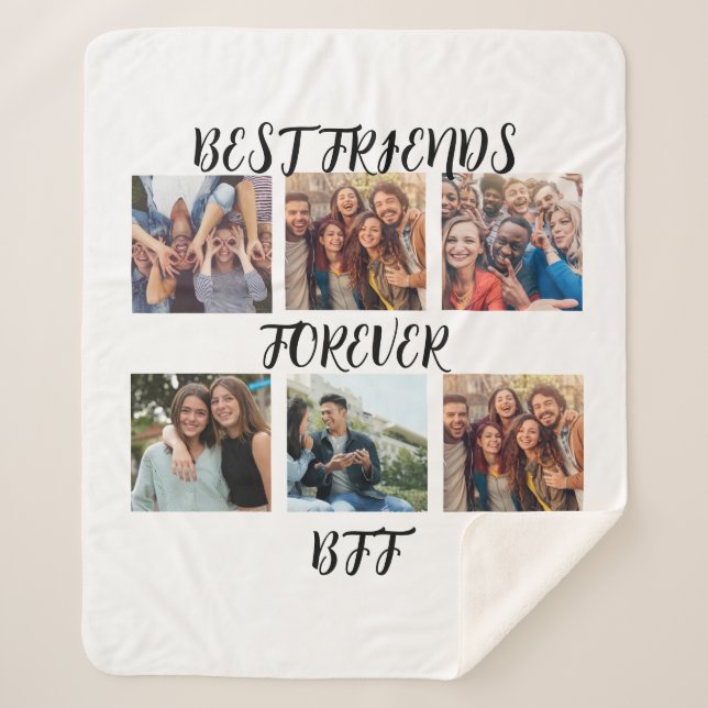Couverture Sherpa Modèle photo personnalisé "Best Friends Forever" (Devant)