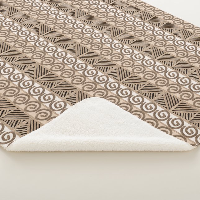 Couverture Sherpa modèle tiré par la main tribal africain ethnique (3/4)