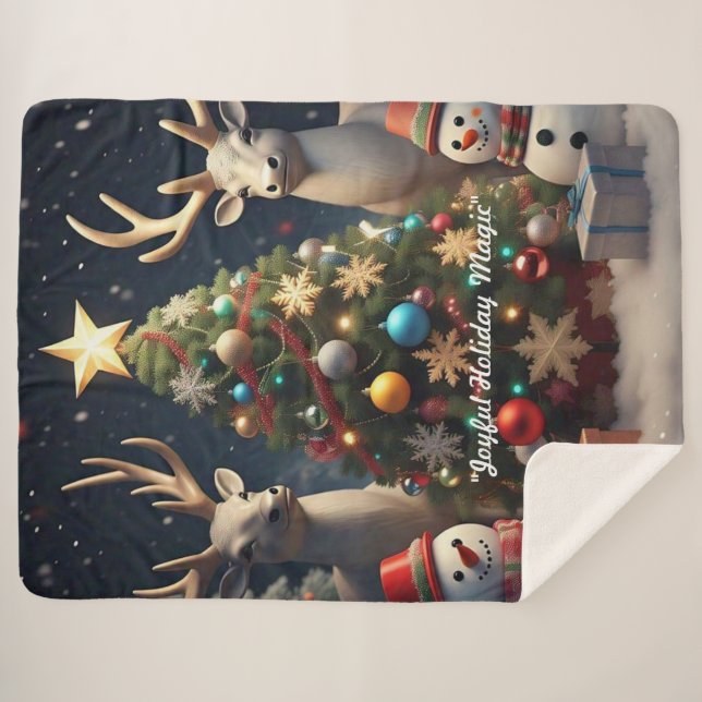 Couverture Sherpa "Modèles d'ornements de Noël" (Devant (Horizontal))