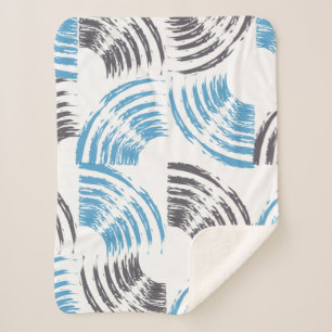 Couverture Sherpa Modern, cool, trendy blue abstract brush strokes