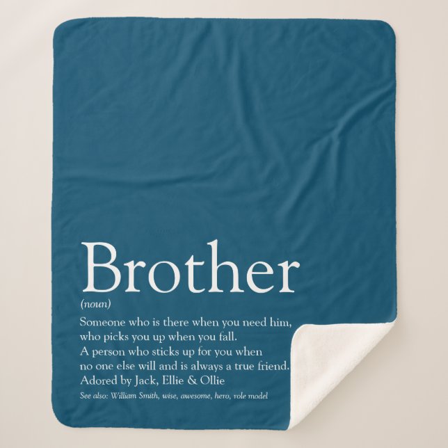 Couverture Sherpa Modern Fun Cool Brother Definition Quote (Devant)