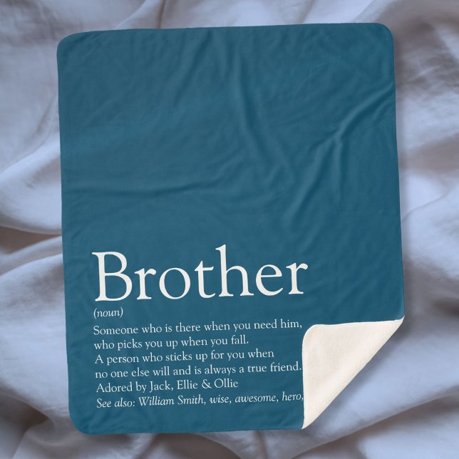 Couverture Sherpa Modern Fun Cool Brother Definition Quote (Modern Fun Cool Brother Definition Quote Sherpa Blanket)