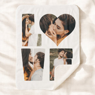 Couverture Sherpa Modern LOVE Heart Photo Instagram Saint Valentin