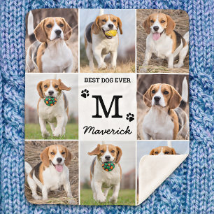 Couverture Sherpa Modern Personalized Photo Collage Pet Dog Lover 