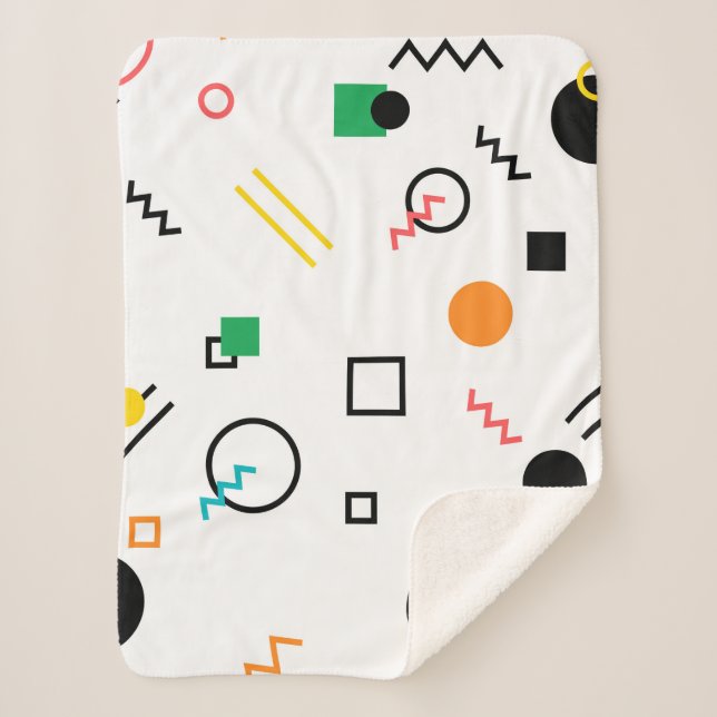 Couverture Sherpa Moderne, ludique, cool, tendance, Memphis géométri (Devant)