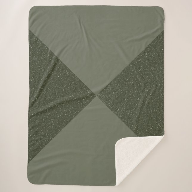 Couverture Sherpa Moderne Moss Green Split Sherpa Blanche (Devant)