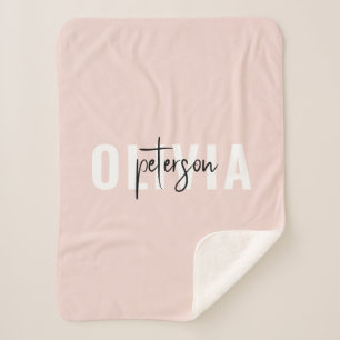 Couverture Sherpa Moderne Personnalisé Cute Pastel Rose