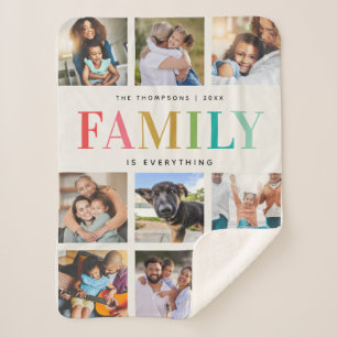 Couverture Sherpa Moderne Rainbow Family est tout Photo Collage