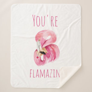 Couverture Sherpa Moderne Vous Flamazirez Beauté Flamant rose rose