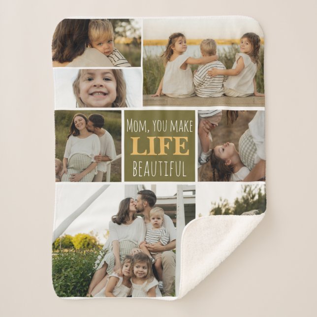 Couverture Sherpa Mom Soft Cozy Photo Family (Devant)