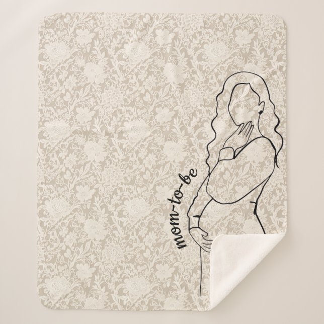 Couverture Sherpa Mom-to-be Faux Lace (Devant)