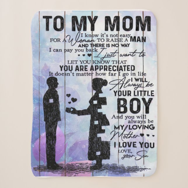 Couverture Sherpa Mon Fils À Mon Cadeau Maman | Belle cadeau de vaca (Devant)