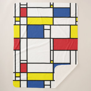 Couverture Sherpa Mondrian Minimaliste Géométrique De Stijl Art Mode