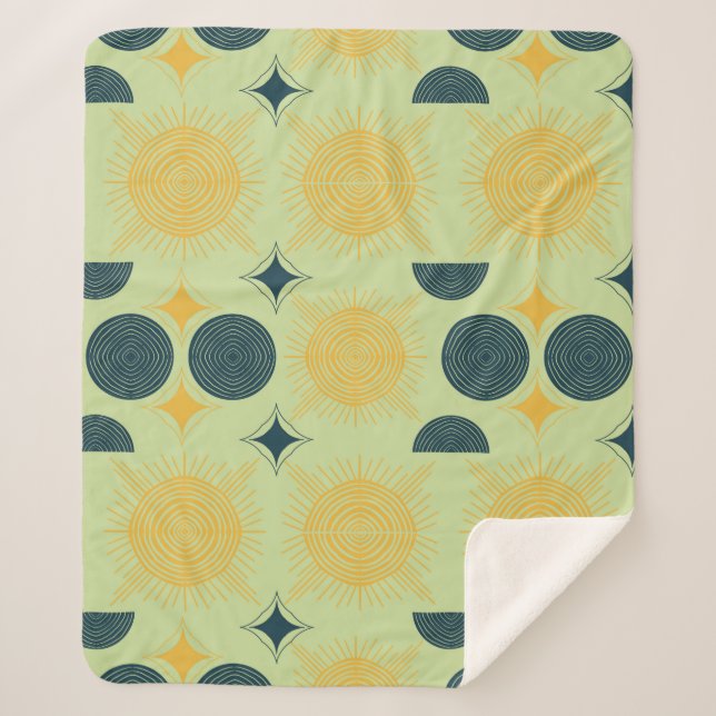 Couverture Sherpa Monnaie céleste du soleil de Boho (Devant)