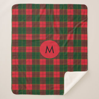 Couverture Sherpa Monogram Winter Holiday Tartan pattern Scottish