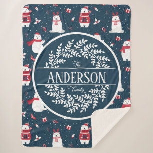 COUVERTURE SHERPA MONOGRAME DE LA FAMILLE DE LA FAMILLE POLAIRE DE L