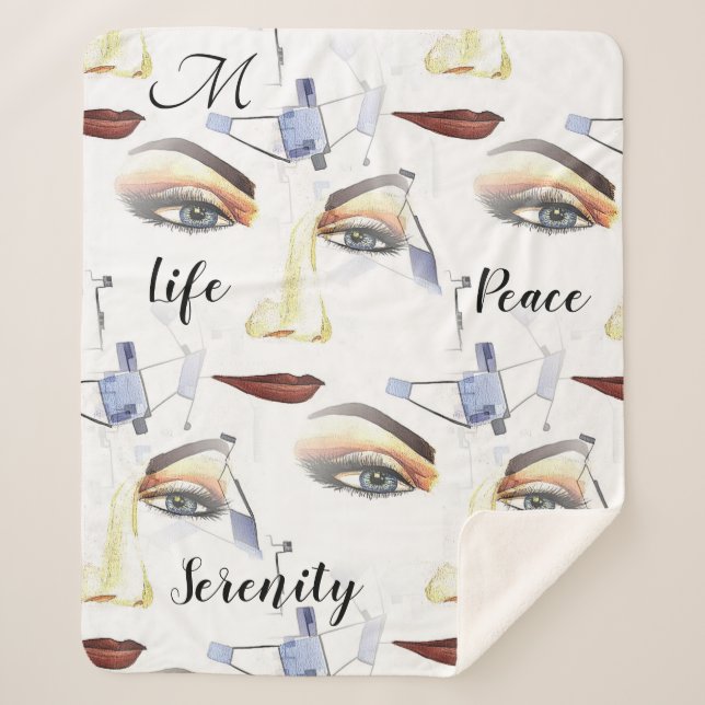 Couverture Sherpa Monogramme Artiste Chic féminin (Devant)