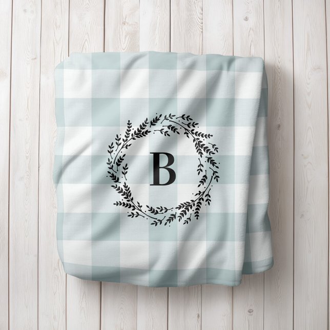 Couverture Sherpa Monogramme de couronne de Buffalo Bleu | Agritouri (Créateur téléchargé)