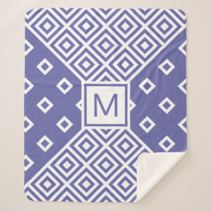 Couverture Sherpa Monogramme de Motif géométrique très Peri tendance