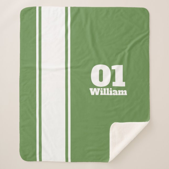 Couverture Sherpa Monogramme de sport vert Sherpa Blanket (Devant)