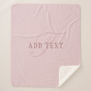 Couverture Sherpa Monogramme élégant Or Rose