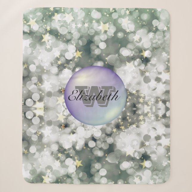 Couverture Sherpa Monogramme minimalisme Glittery Arrière - plan (Devant)