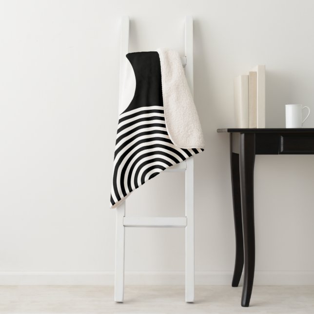 Couverture Sherpa Monogramme minimum Motif circulaire Sherpa Blanket (En situation)