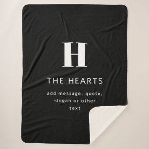Couverture Sherpa Monogramme moderne modifiable Nom et message Noi