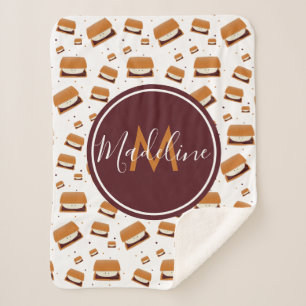 Couverture Sherpa Monogramme Nourriture Smore Cuite