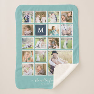 Couverture Sherpa Monogramme photo couleur Arrière - plan modifiable