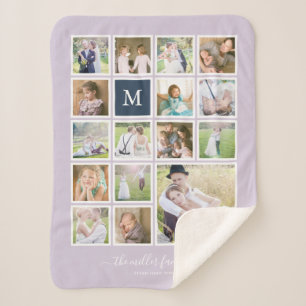 Couverture Sherpa Monogramme photo couleur Arrière - plan modifiable