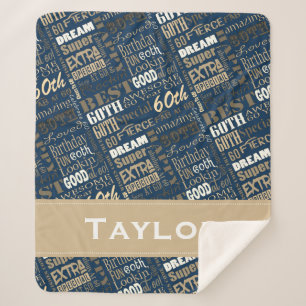 Couverture Sherpa Monogramme photo spéciale de la fête du 60e annive