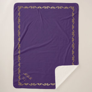Couverture Sherpa Monogrammes personnalisés Sherpa Blanket-Purple