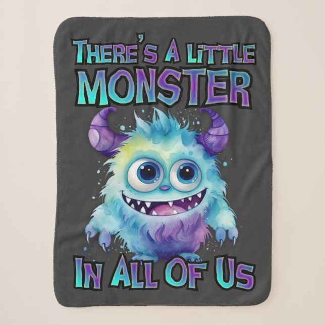 Couverture Sherpa Monstre violet d'Halloween (Devant)
