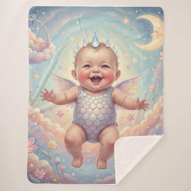 Couverture Sherpa Moonlit Baby Dragon - A Whimsical Fantasy (Devant)