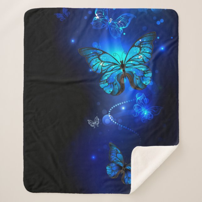Couverture Sherpa Morpho Butterfly in the Dark Background (Devant)