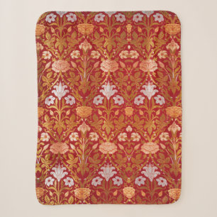 Couverture Sherpa Morris - Motif de fleurs de rose et de lys vintage