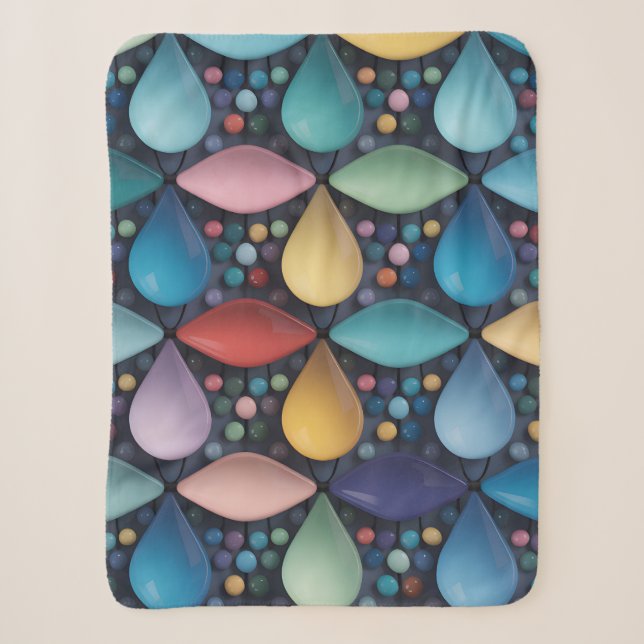 Couverture Sherpa Mosaic Goutte d'Eau de Tirta (Devant)