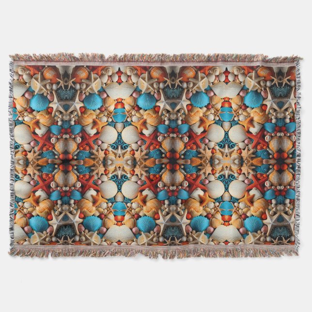 Couverture Sherpa Mosaïque Coquillages (Devant)